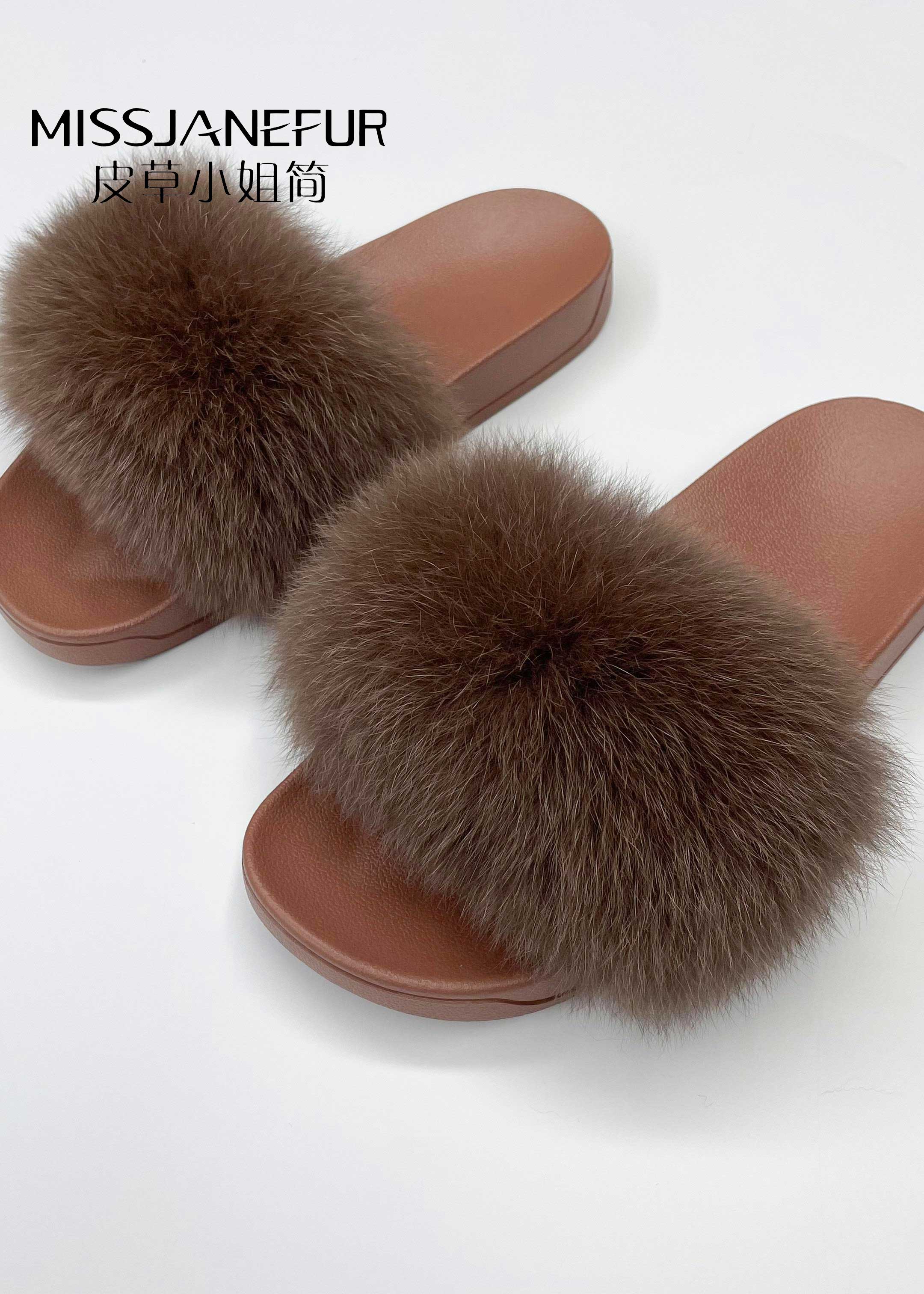 Missjanefur Fox Fur Slippers - Janefur