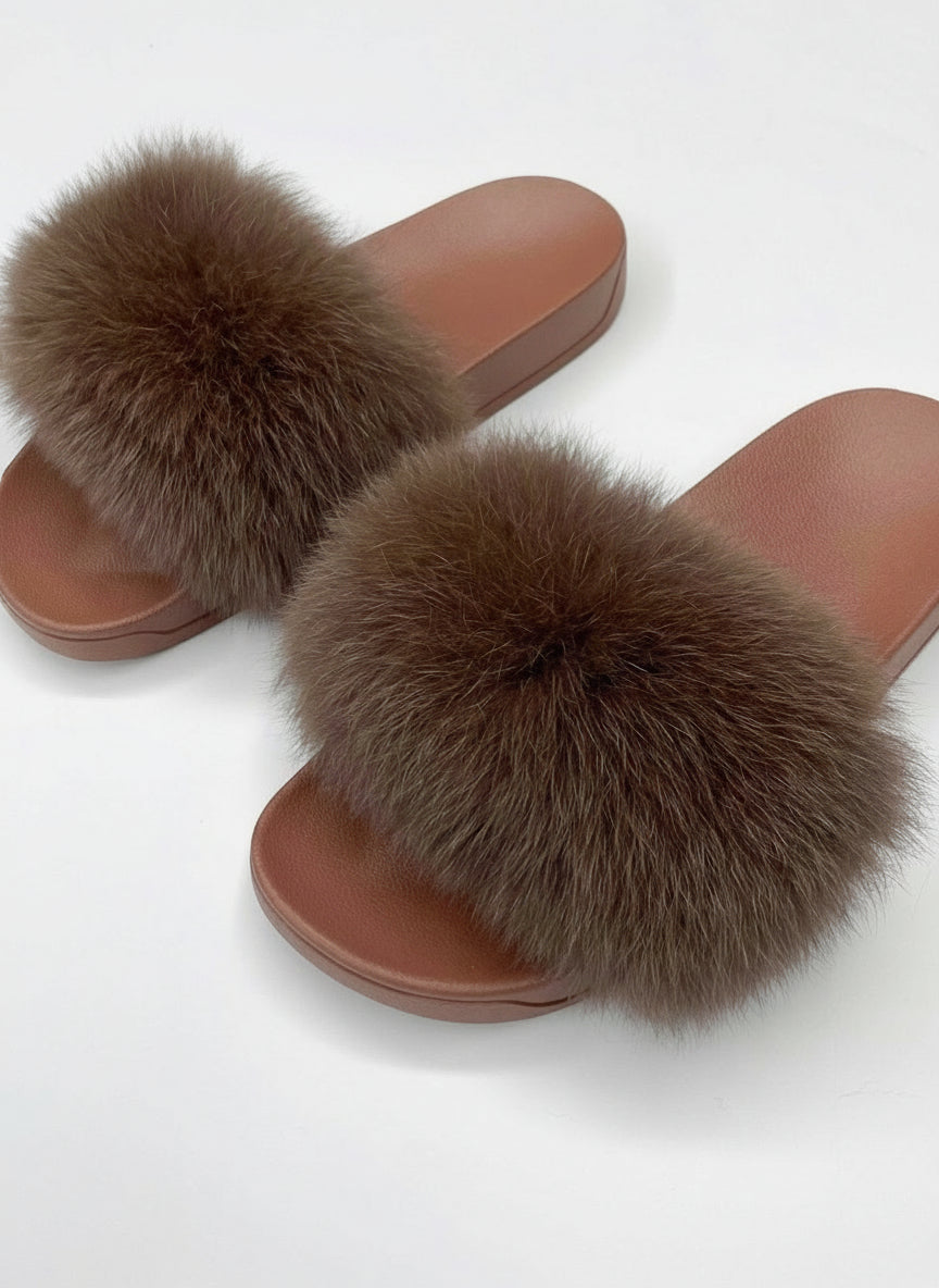 Janefur Fox Fur Slippers