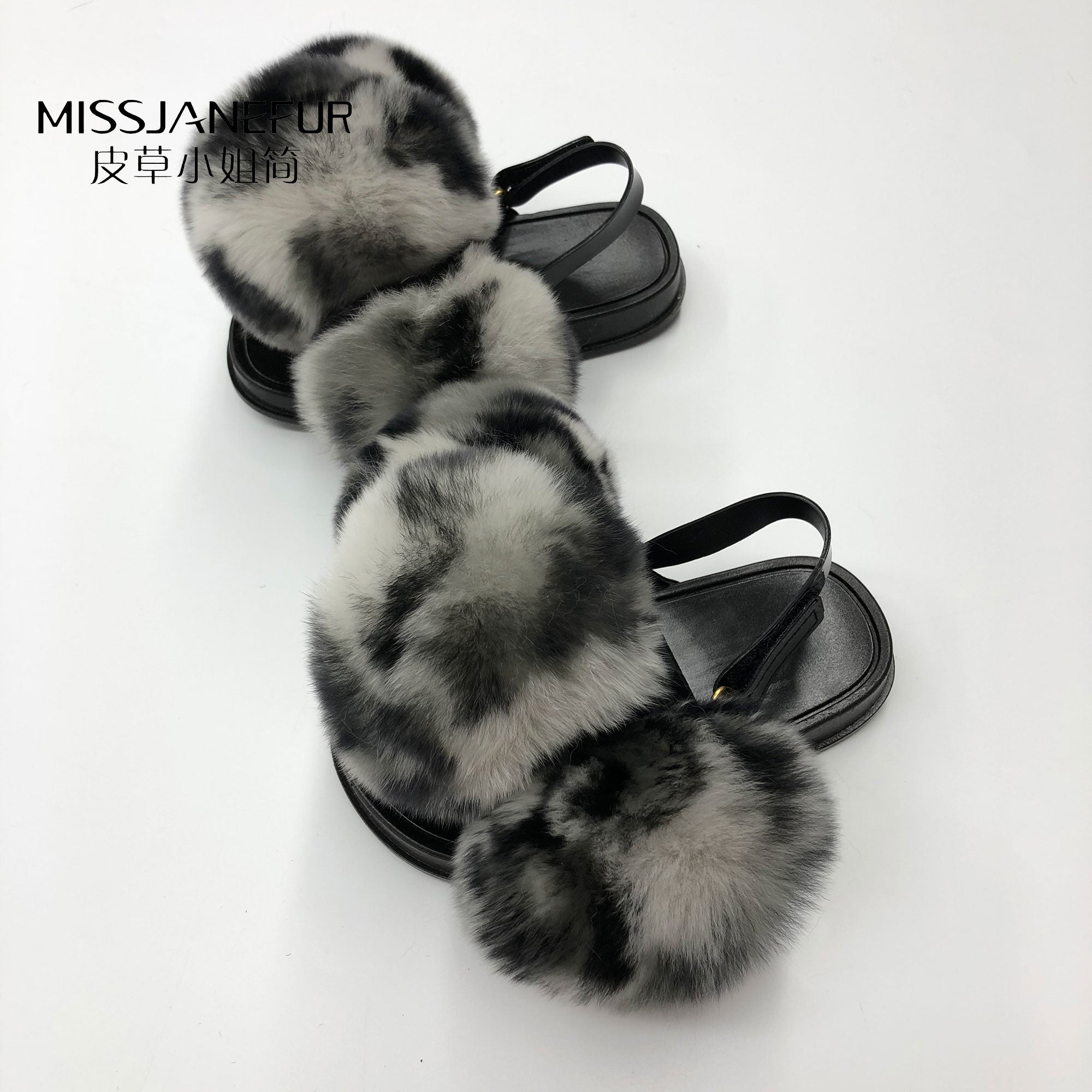 Missjanefur Kids Summer Rabbit Fur Shoes - Janefur
