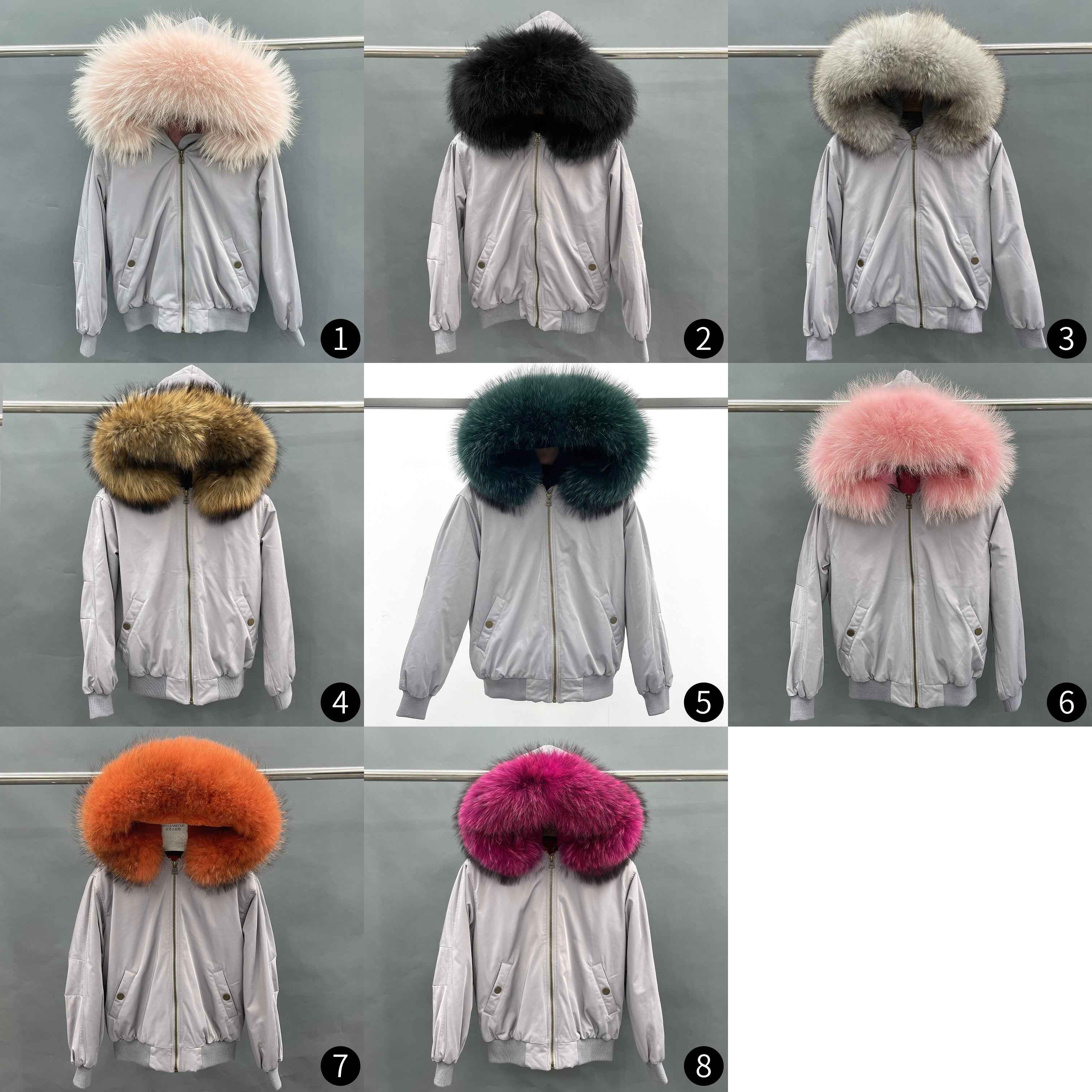 Women's Bomber Jacket with Raccoon Fur Collar – Winter Flight Jacket, Faux Fur Trim Aviator Coat for Cold Weather