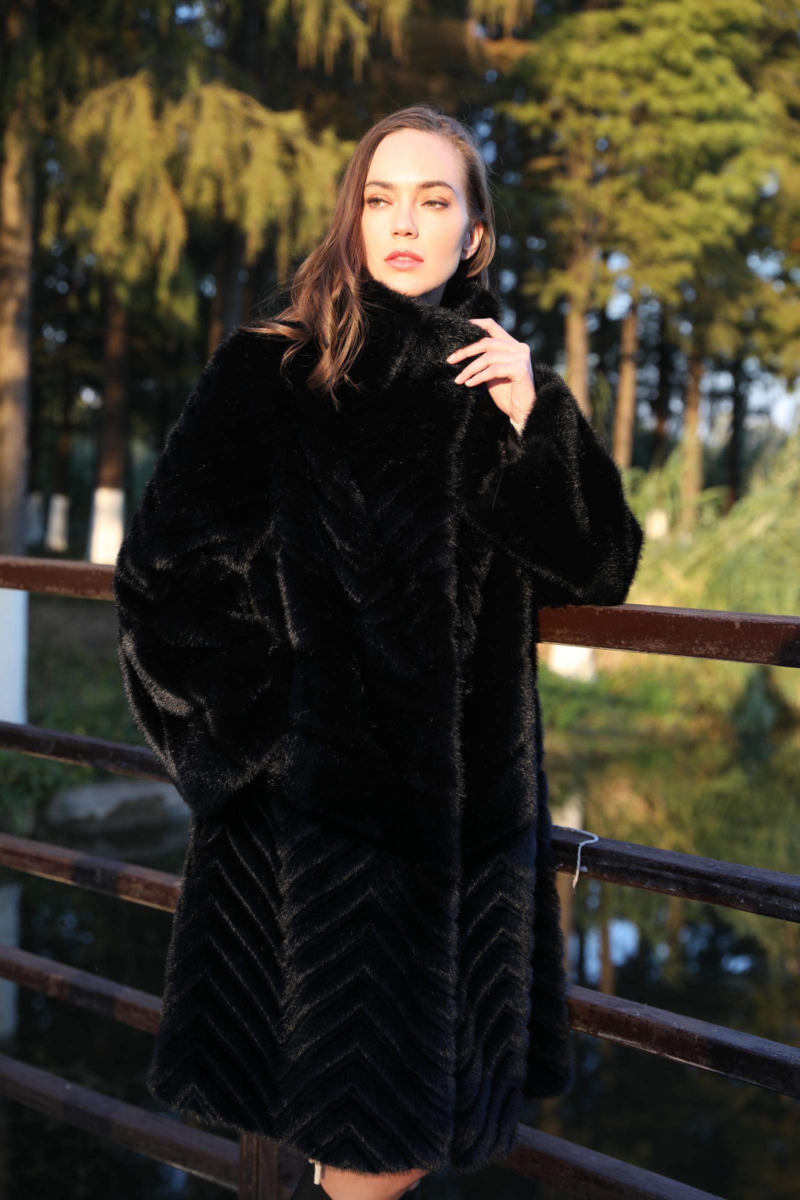 Women's Chic Stand-up Collar Casual Faux Mink Eco Fur - Janefur