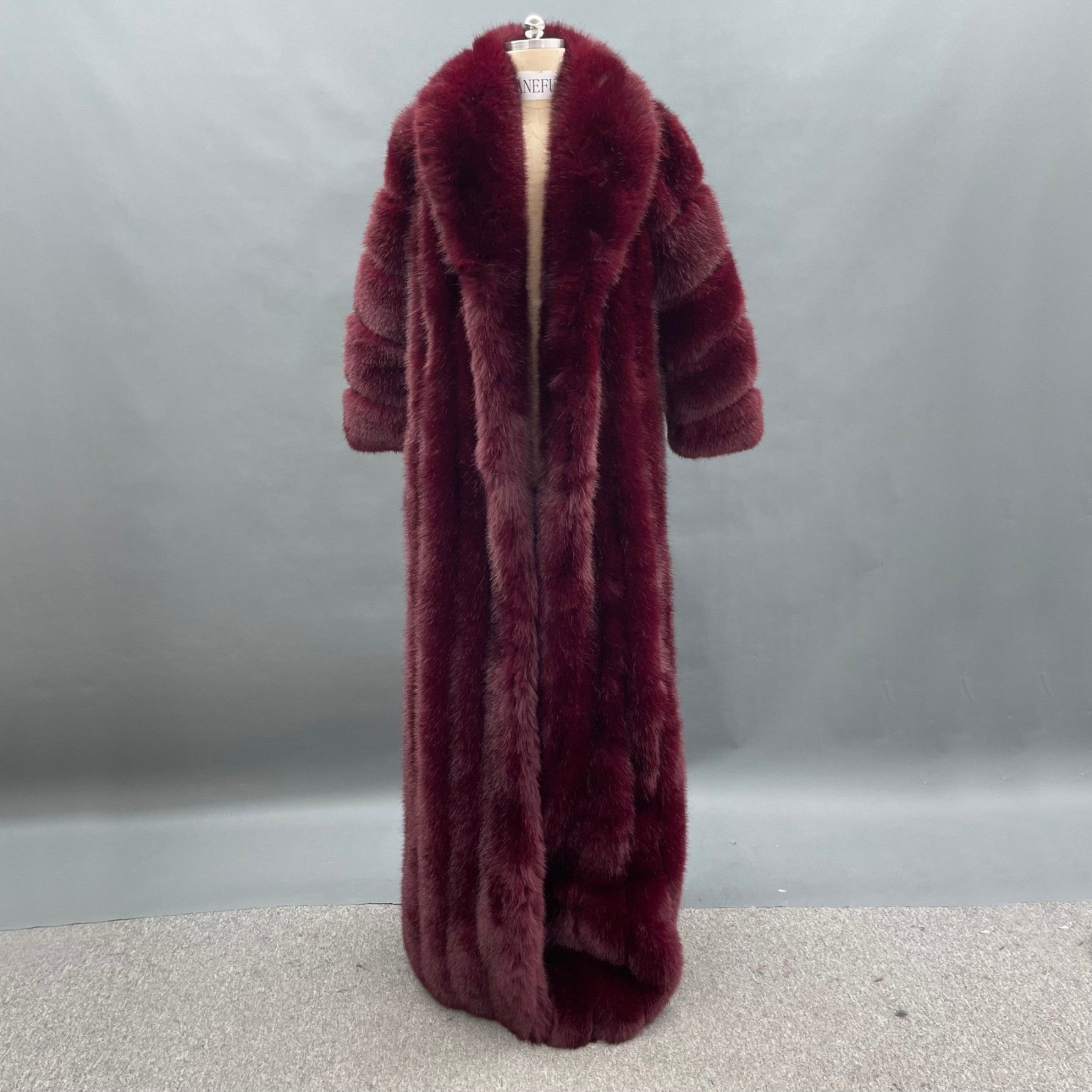 Women's Fox Eco Fur Faux Fur Extra Long Coat - Janefur