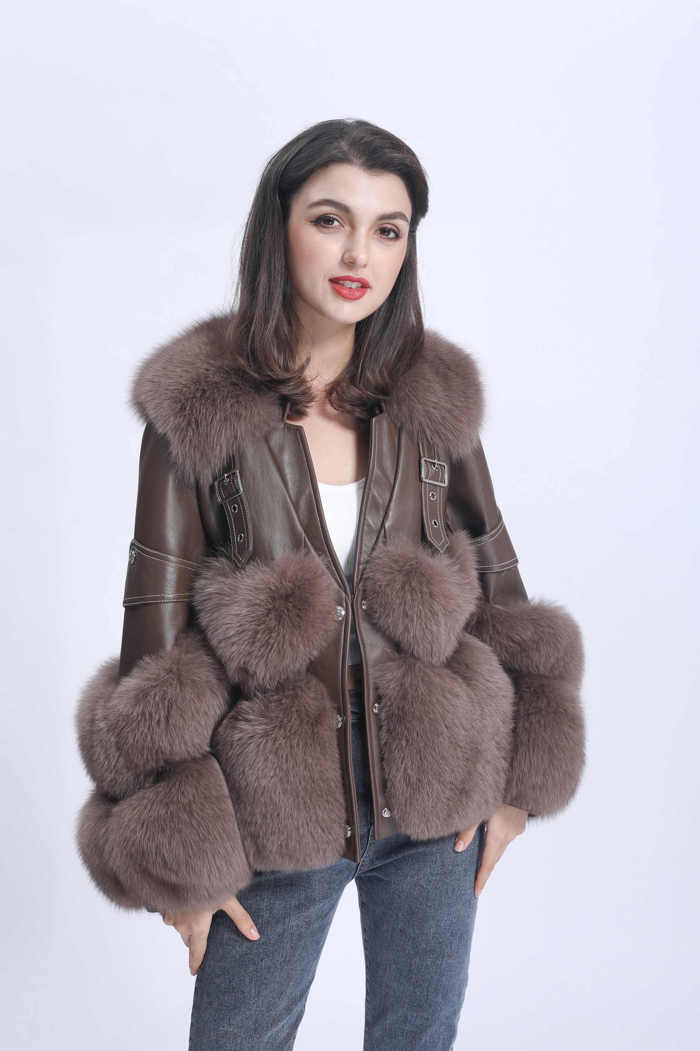 Winter Warm Fashion Design Fox Fur Jacket Luxury Women's Coat - Janefur