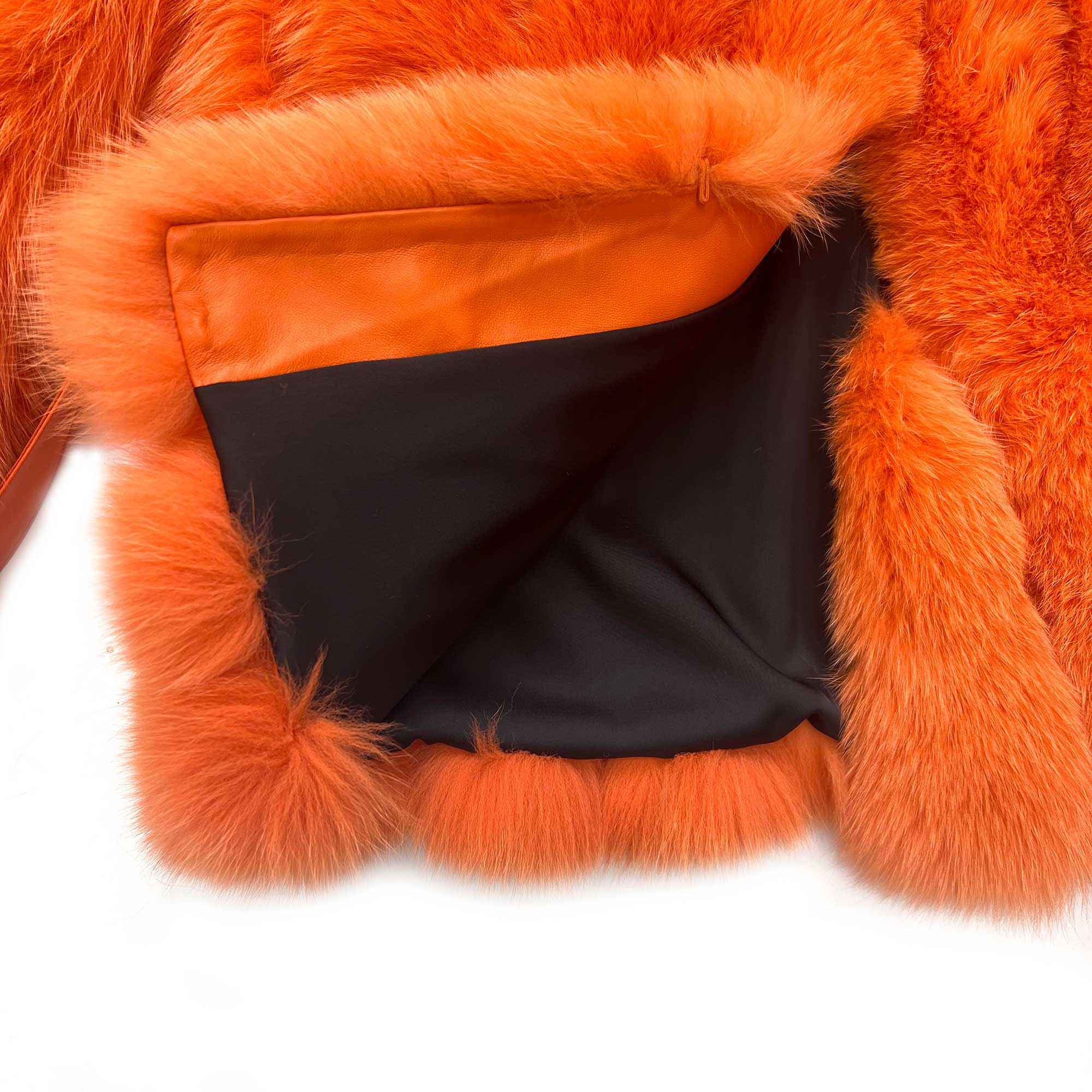 Factory Wholesale Solid Color Womens Fox Fur Thick Coat with Hood - Janefur