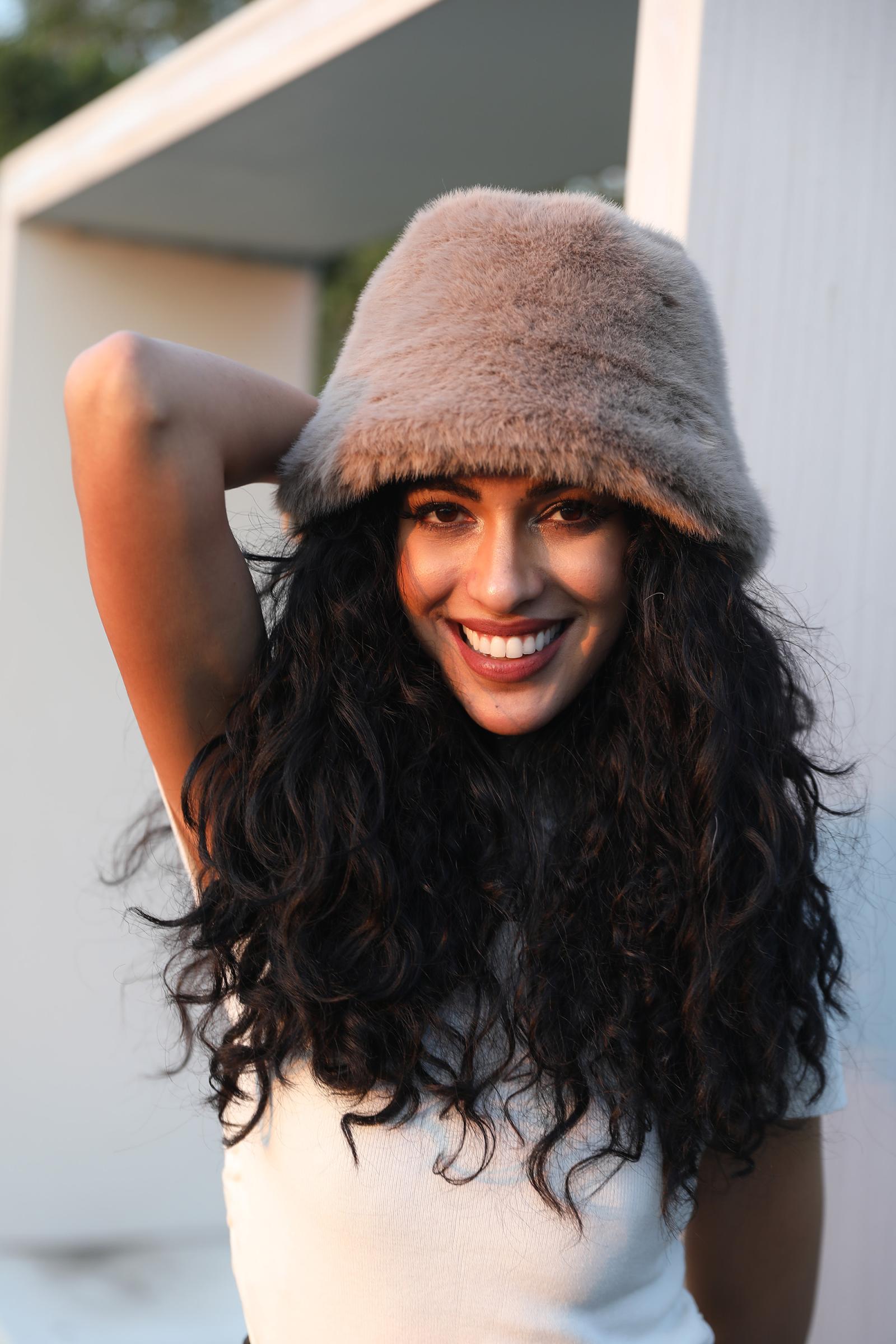 Women's Eco-Friendly Fur Bucket Hat for Casual and Warm - Janefur