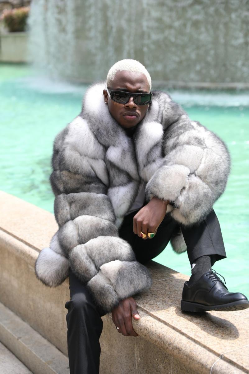White Fox Fur with Six-Section Design and Dual Colors - Janefur