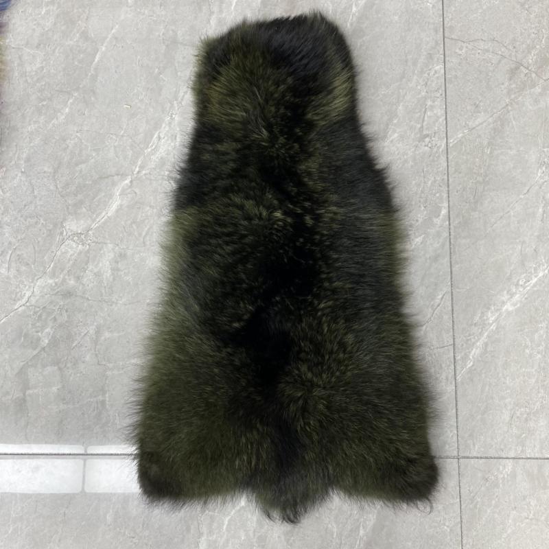 Women's Winter Long Real Raccoon Fur Coat Sleeveless Vest - Janefur