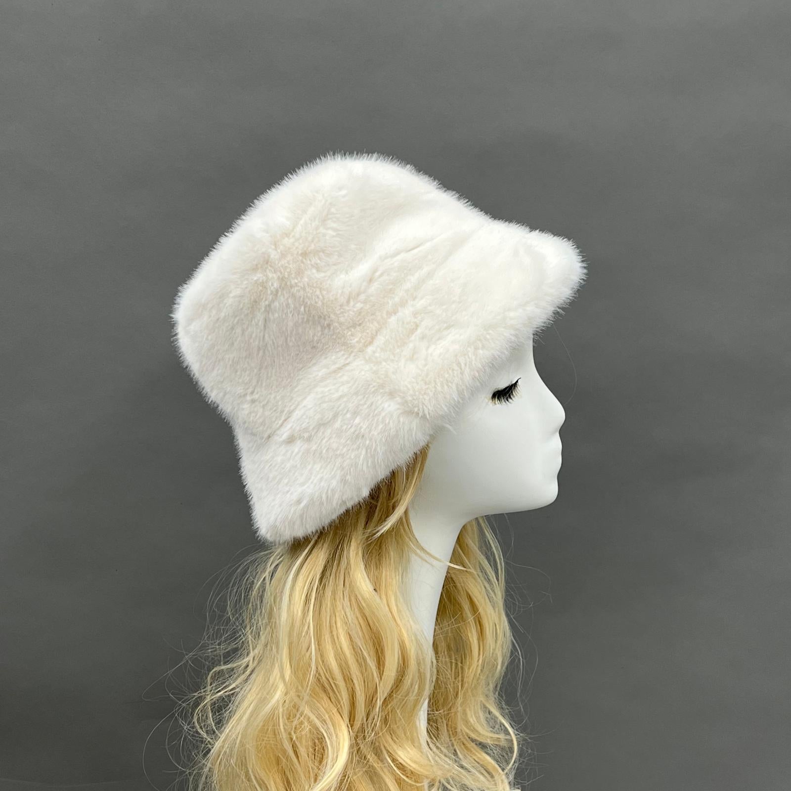 Women's Eco-Friendly Fur Bucket Hat for Casual and Warm - Janefur