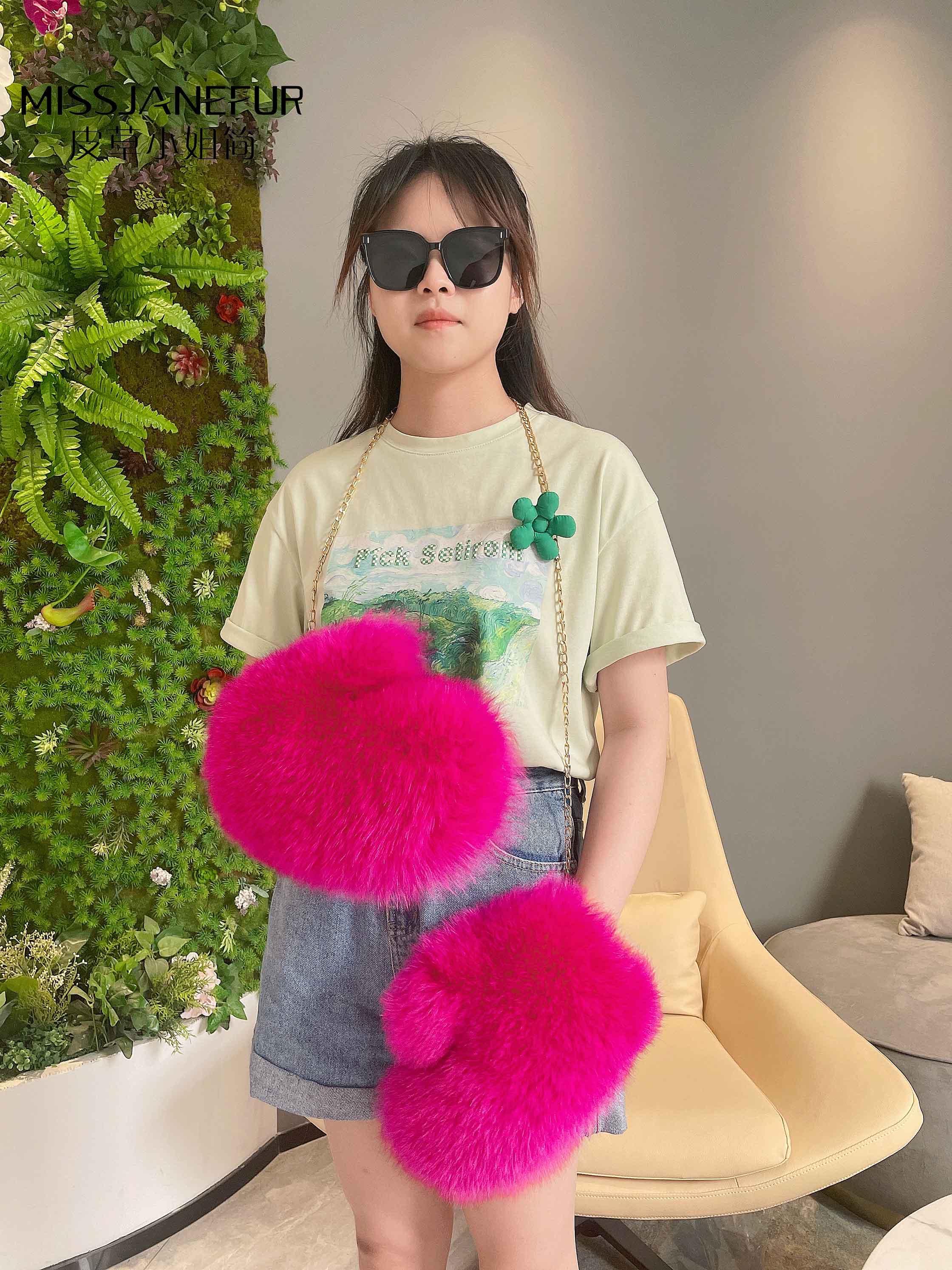 Missjanefur Cute Fox Fur Gloves for Apparel - Janefur