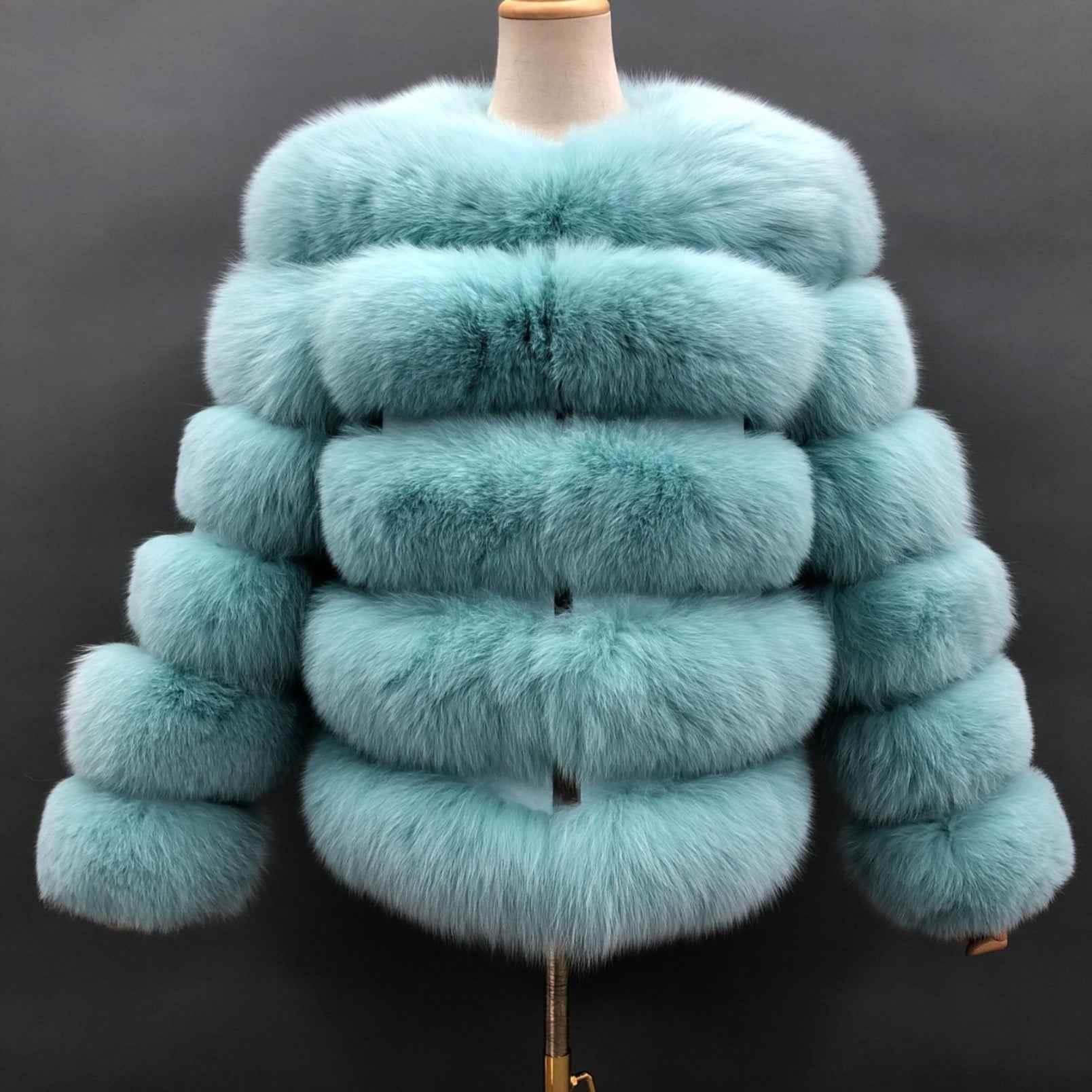 Women's Winter Five Sections Basic Fox Fur Coat - Janefur