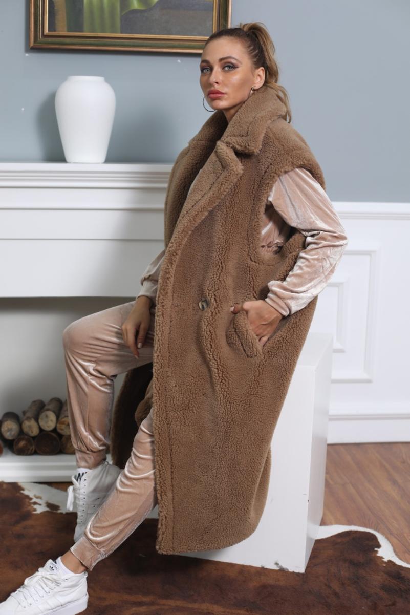 Long Style Teddy Vest - Janefur