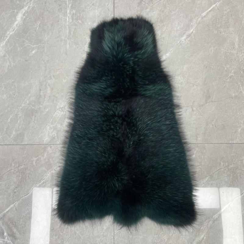 Women's Winter Long Real Raccoon Fur Coat Sleeveless Vest - Janefur