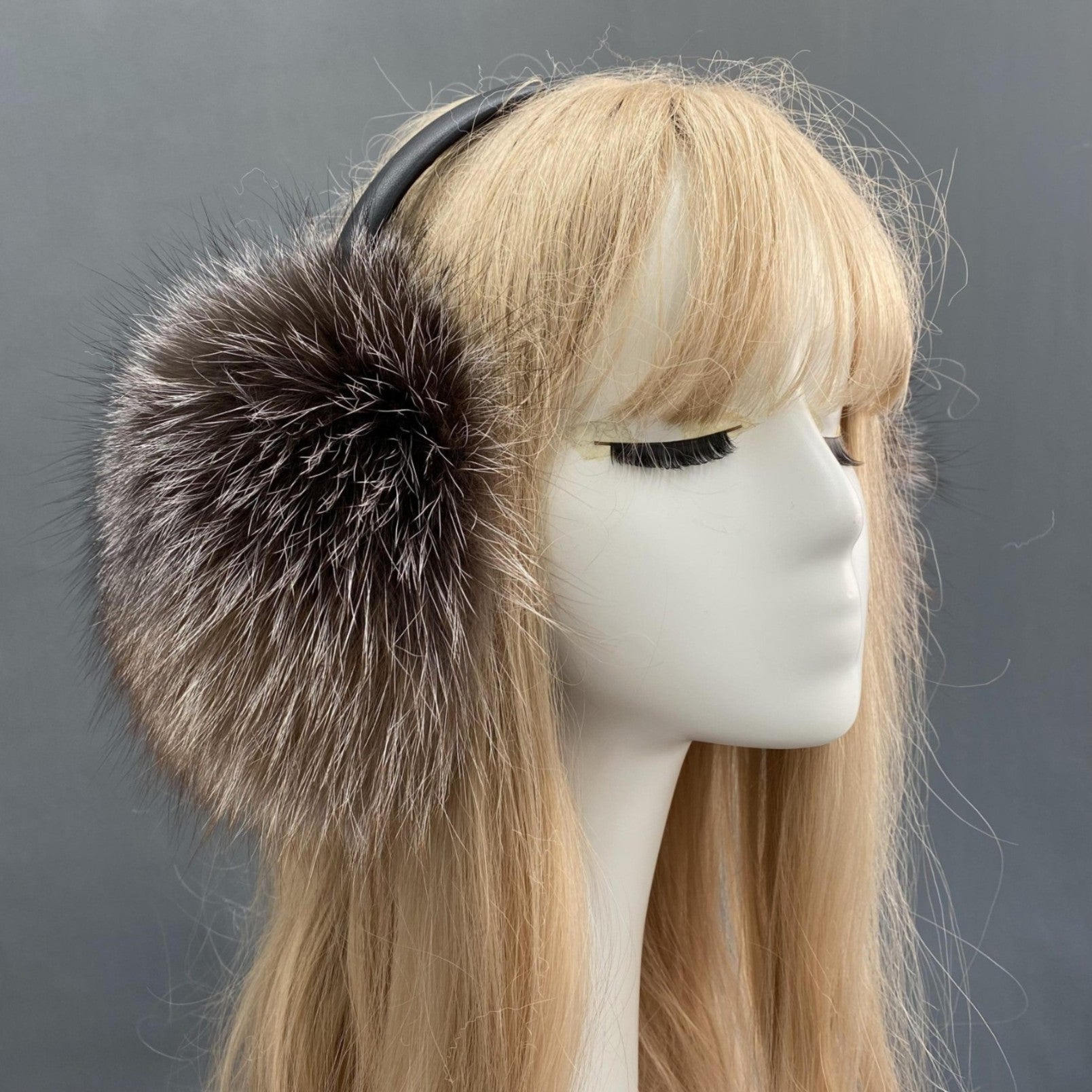 Parent-child Model Fox Fur Earmuffs for Fall and Winter - Janefur