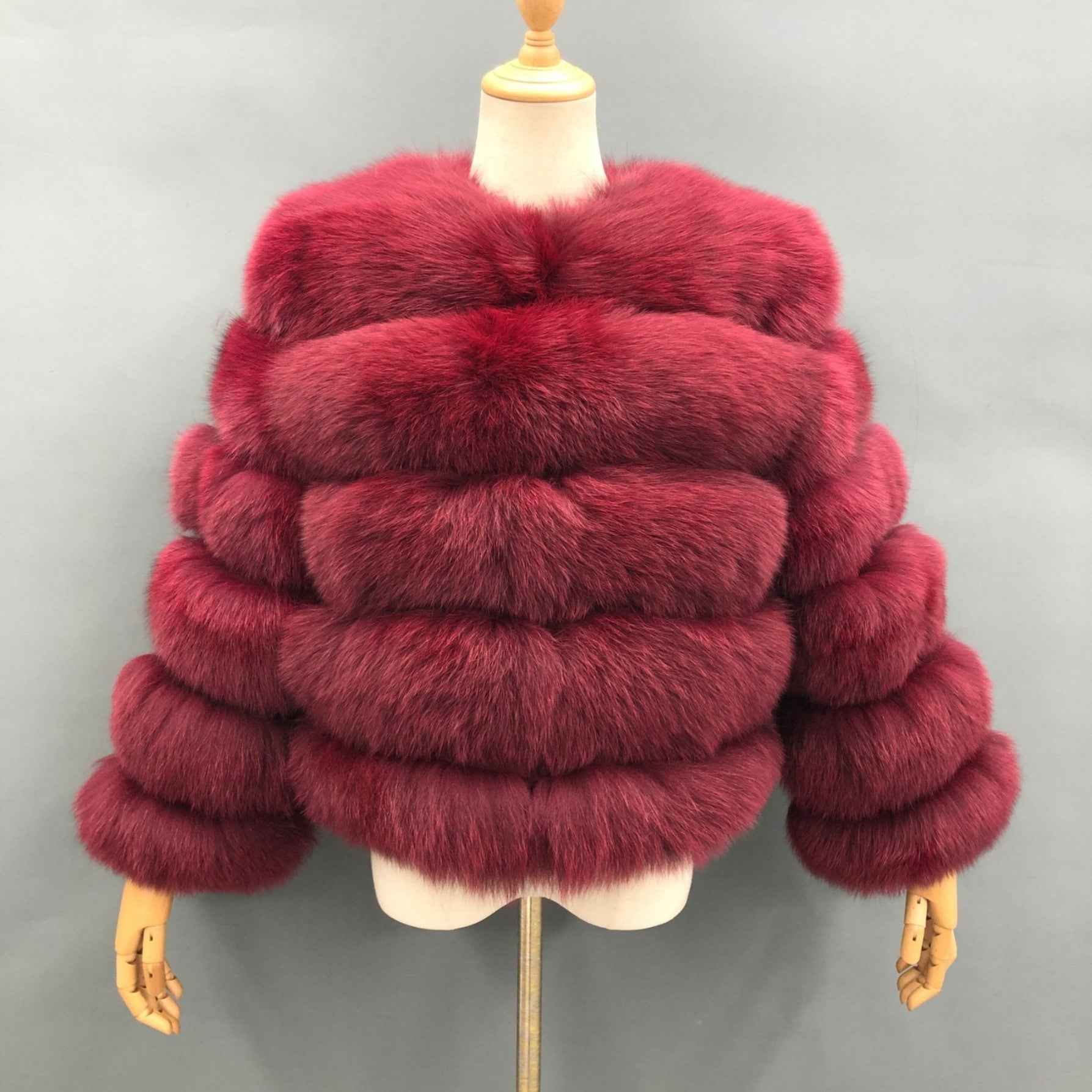 Women's Winter Five Sections Basic Fox Fur Coat - Janefur