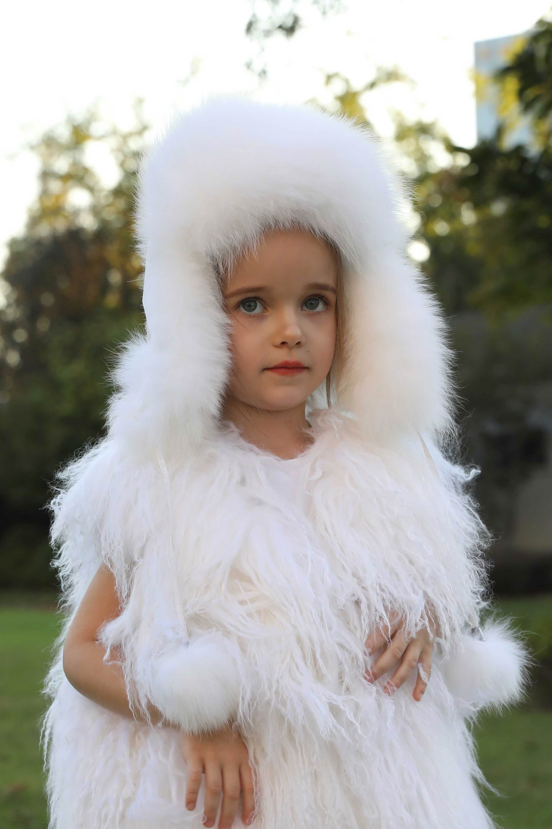 Kids Hat Ear Protection Fox Fur Windproof Hat Fashionable New Style - Janefur