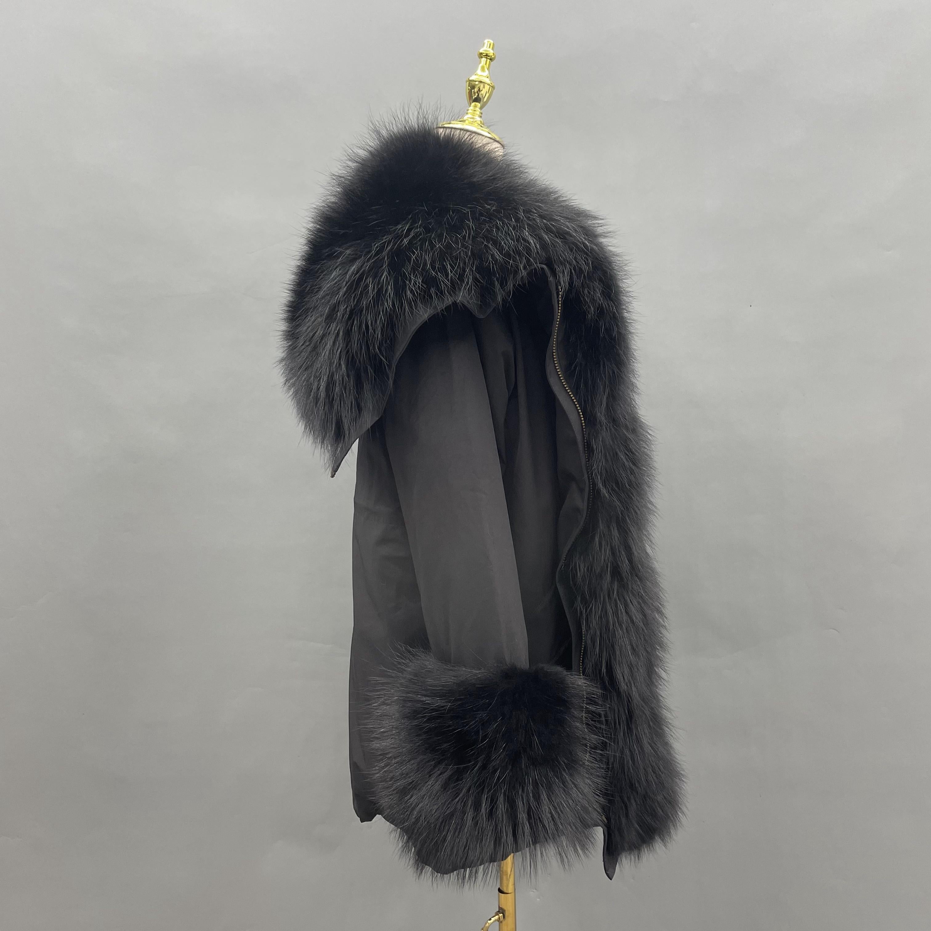Luxurious Natural Raccoon Fur - Trimmed Parka Coat: Ultimate Winter Warmth and Style - Janefur