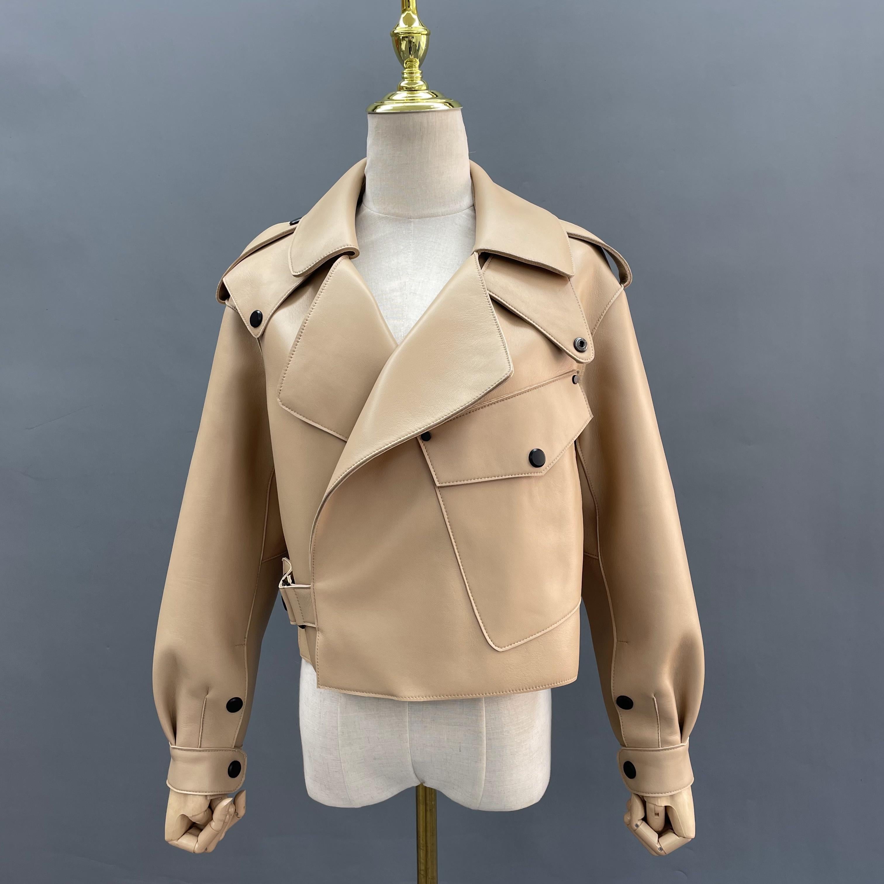 New Vertical Insert Pocket Leather Jacket - Janefur