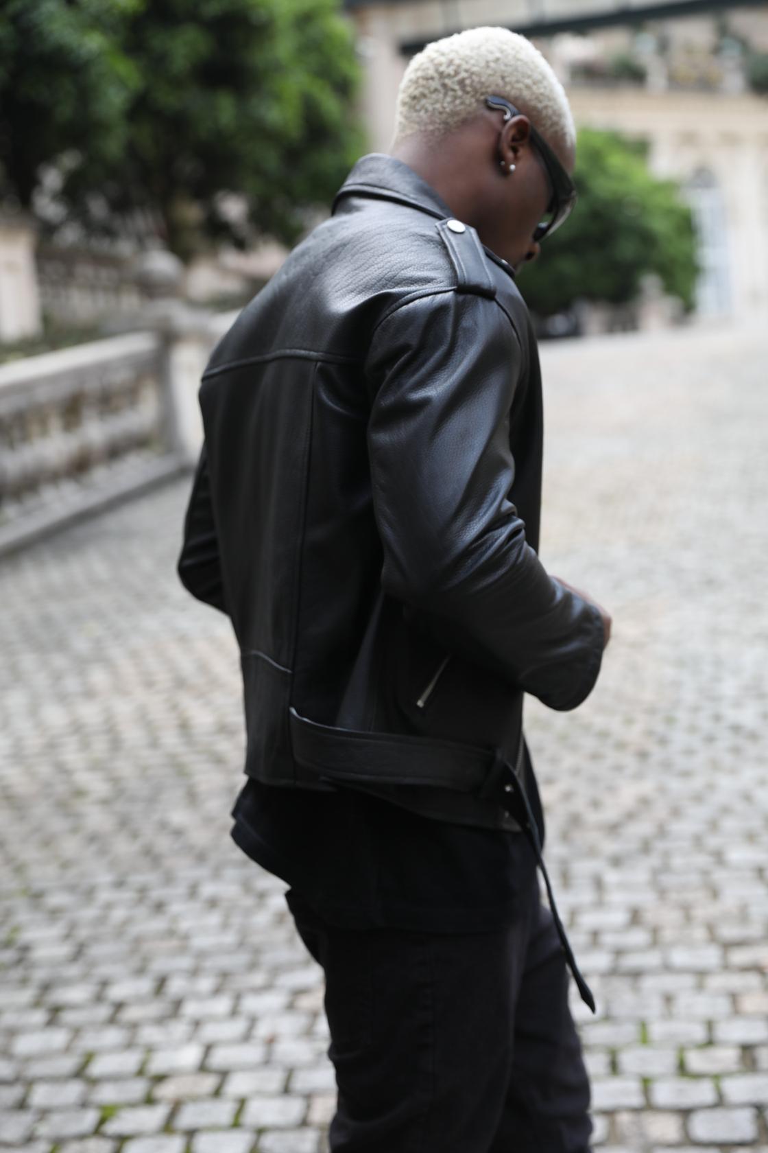 Black Windproof Leather Jacket Fashion Men's Wear - Janefur