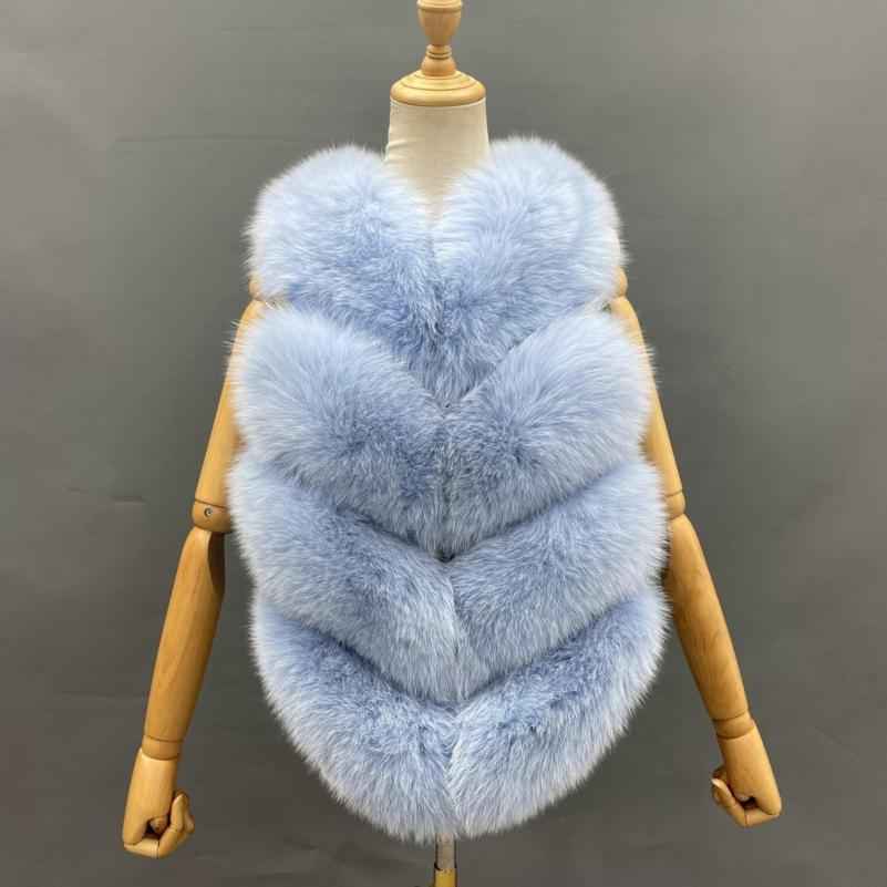 Wholesale Women's Classic Winter Warm Short Fox Fur Vest Casual Solid Color - Janefur