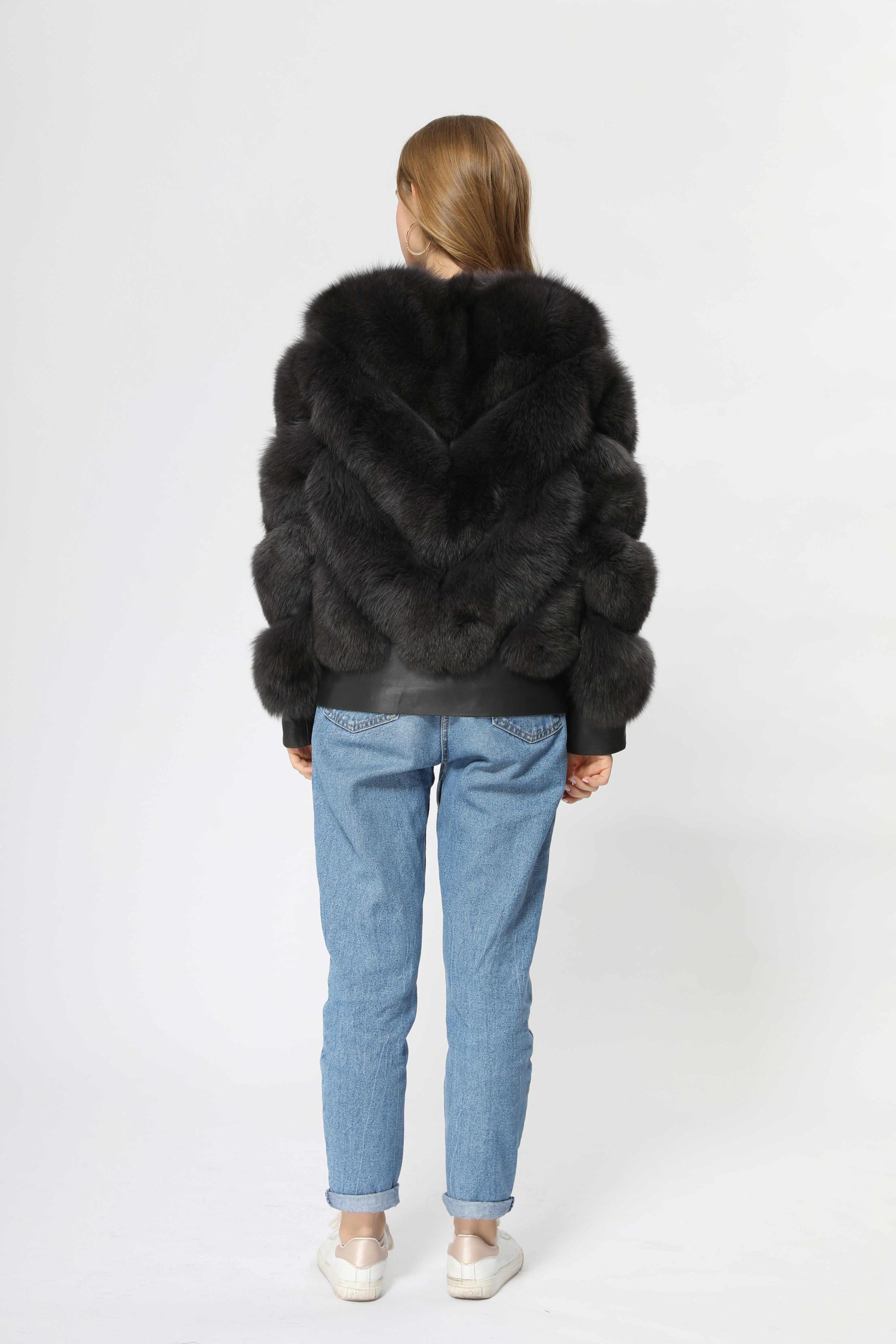 Winter Fox Fur Coat High-Quality Button Decorated Women's Coat - Janefur