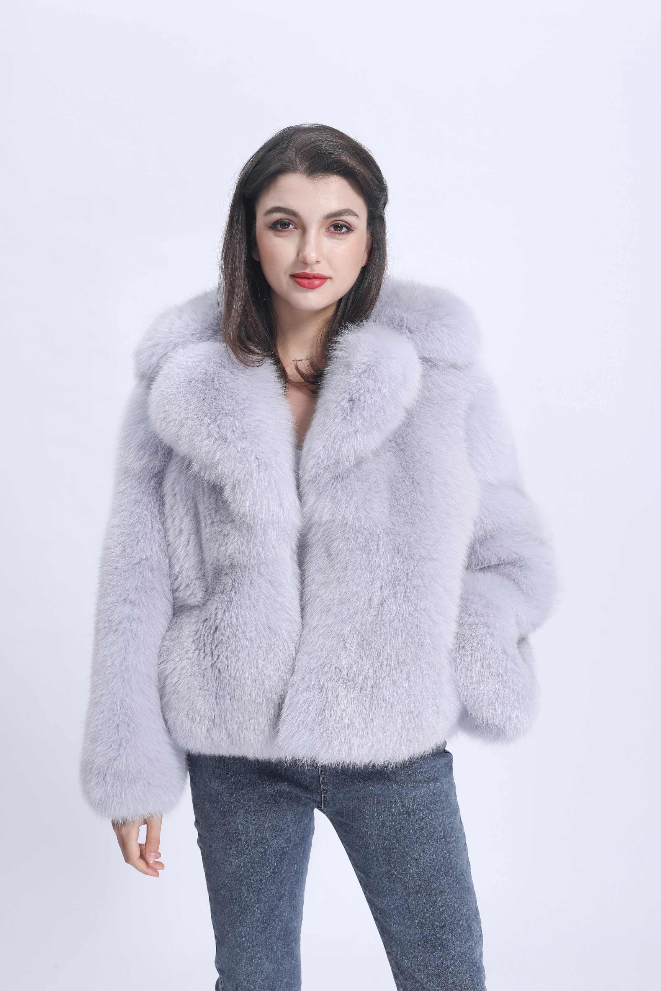 New Arrival Thick Warm Winter Real Fox Fur Jacket Women Fluffy Wholesale Fur Coat - Janefur