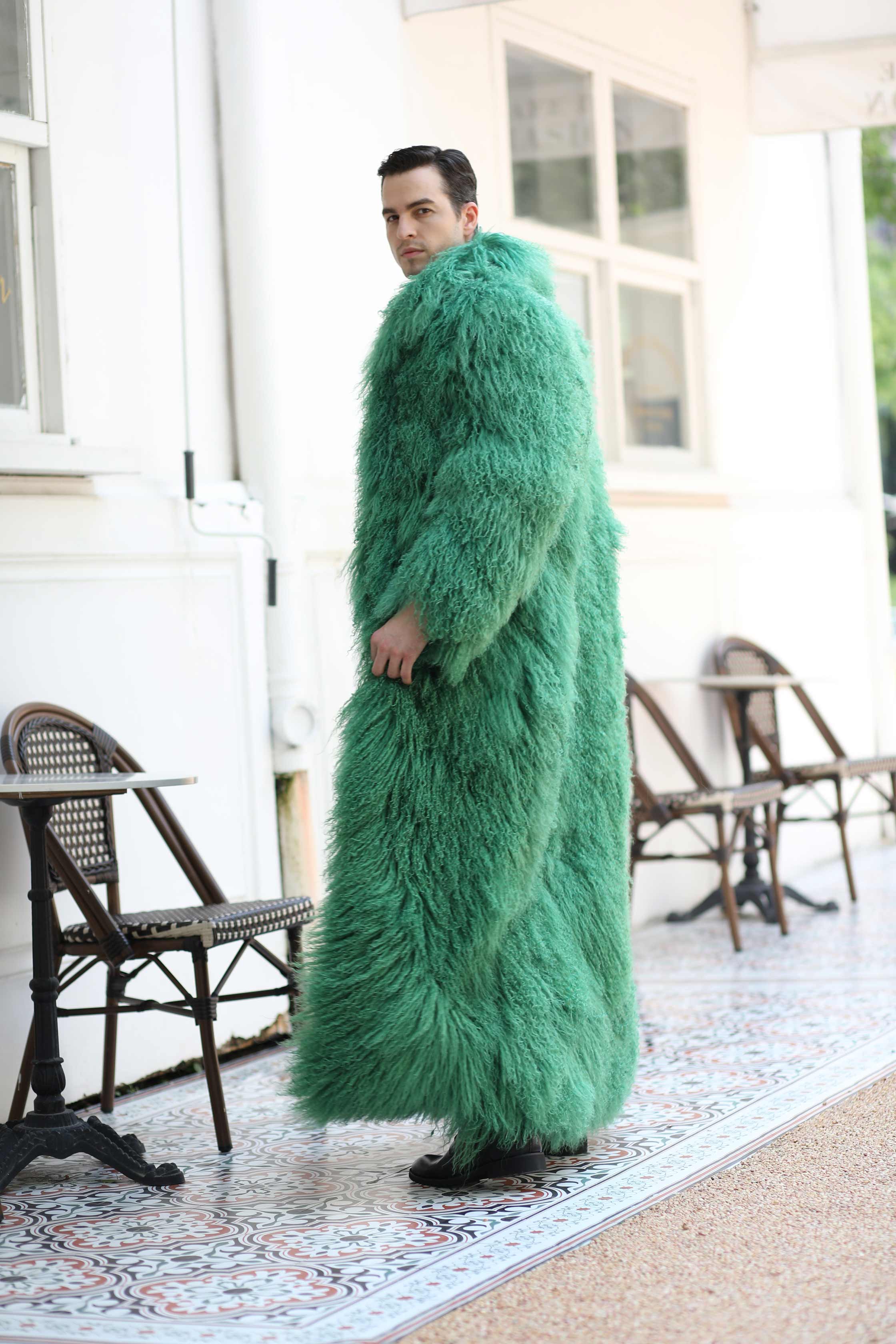 Men's Long Beach Wool Winter Coat - Janefur