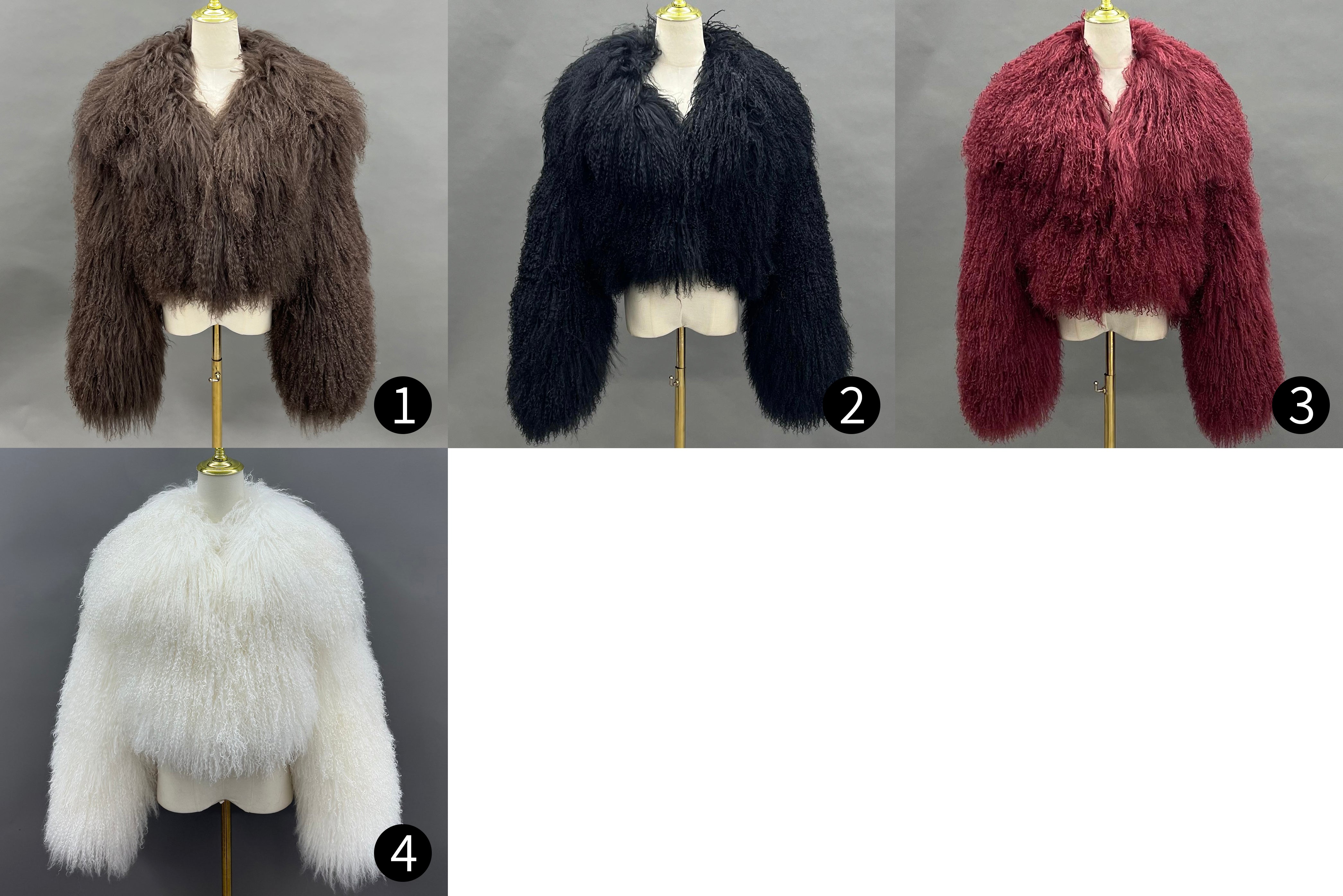 Luxury Mongolian Cashmere Lamb Fur Jacket – Long Curly Hair, V-Neck Short Coat for Women, Cozy & Stylish Winter Outerwear