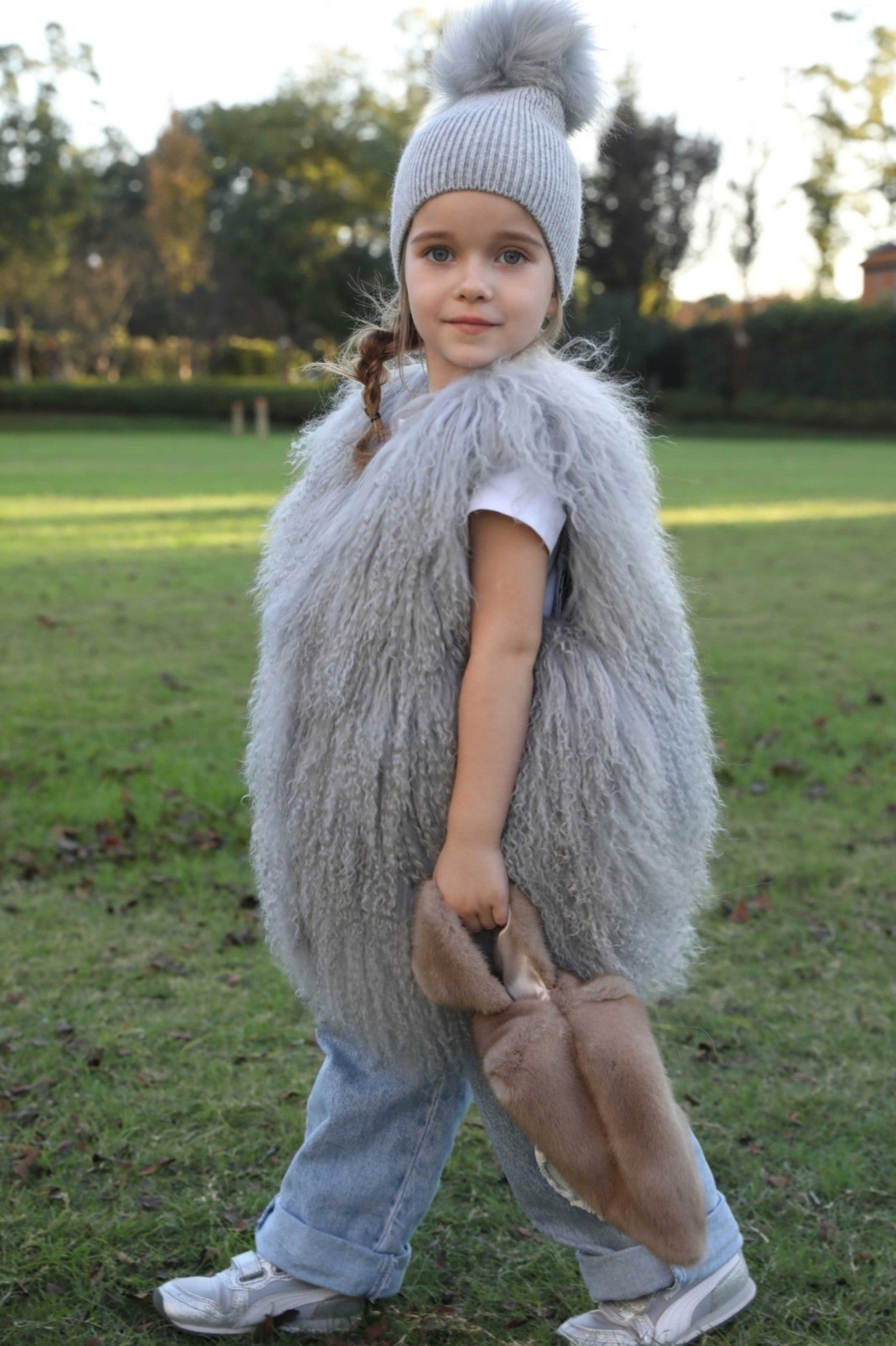 Kids Autumn and Winter Fluffy Cute Mink Vest Bag Tote - Janefur