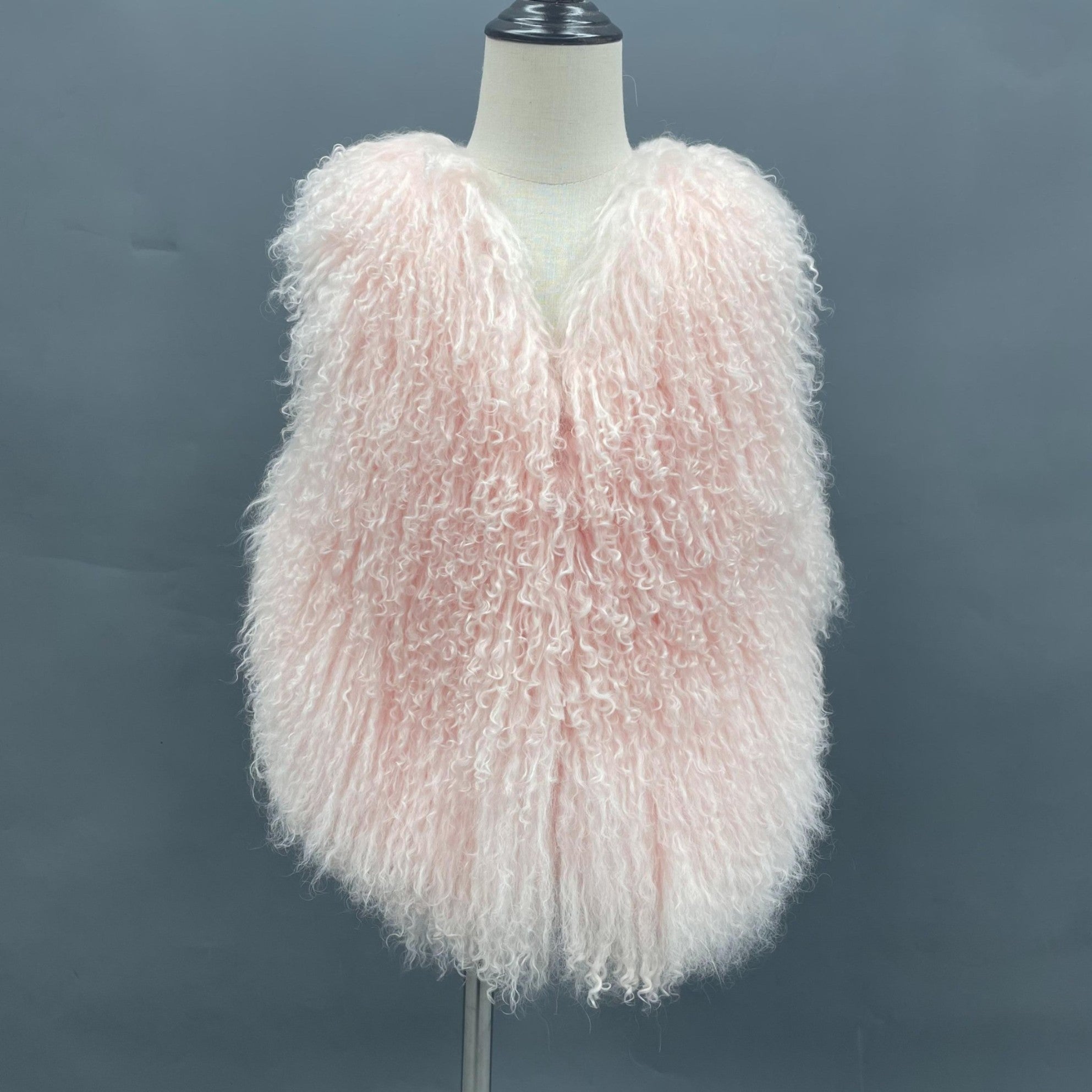 New Solid Color Children's Autumn and Winter Mongolian Lamb Fur Vest Soft and Comfortable - Janefur