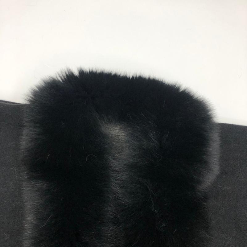 Red Fox Blue Fox Placket Fur Shawl - Janefur
