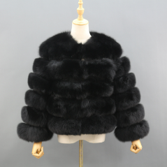 New Winter Warm Short Style Coat Real Fox Fur Women's Jacket - Janefur