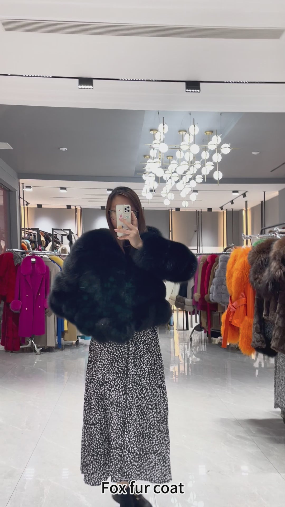 Missjanefur 2025 Fashion Autumn Winter Warm V-Neck Fox Fur Coat Jacket - OEM/ODM Available