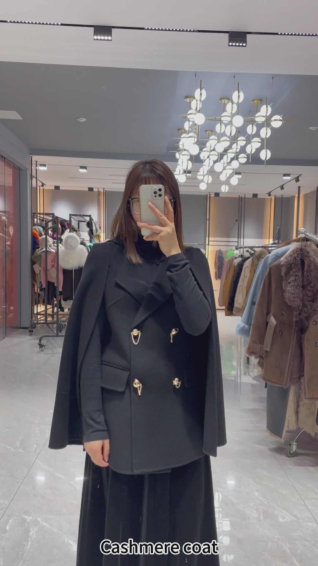 Collar decoration suit collar cashmere wool coat