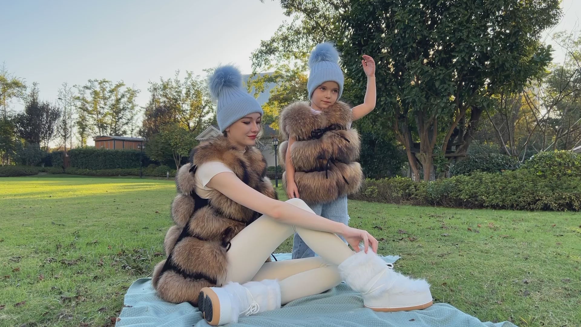 Winter Knitted Angora Beanie Hat With Removable Fur Pom Pom