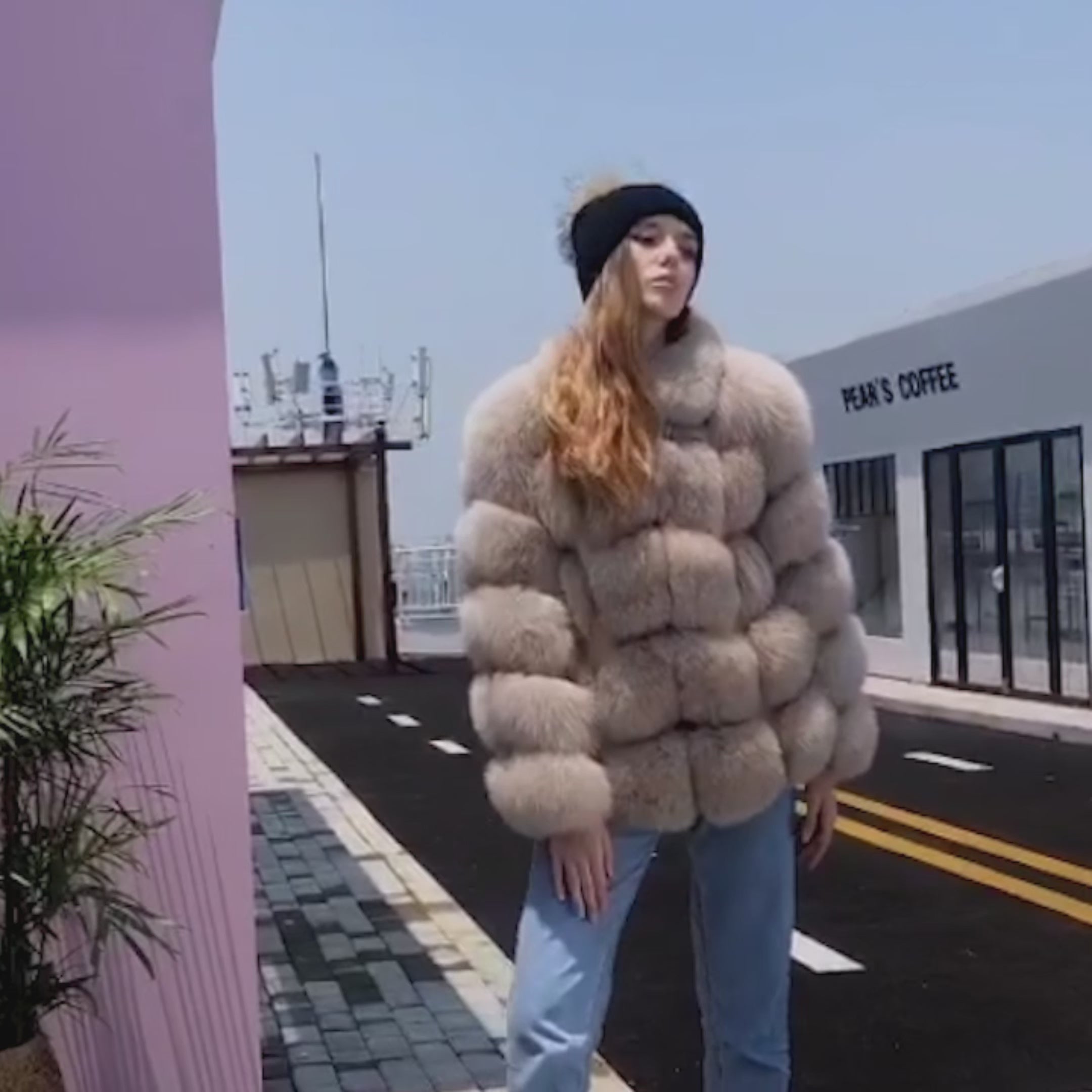 Winter Luxury Blue Fox Coat Real Fox Fur Women's Fashion Jacket