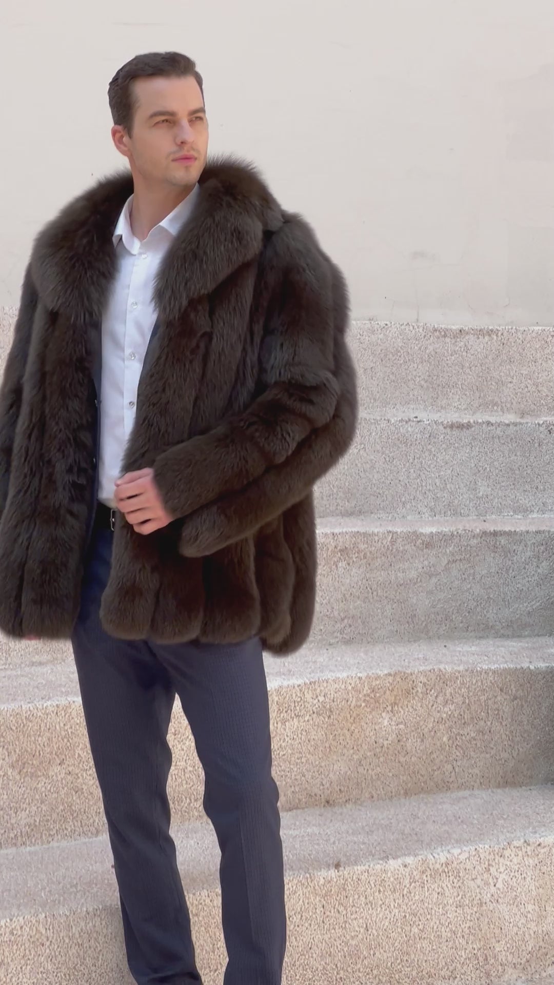 Winter And Spring Men's Luxury Fur Fox Fur Jacket