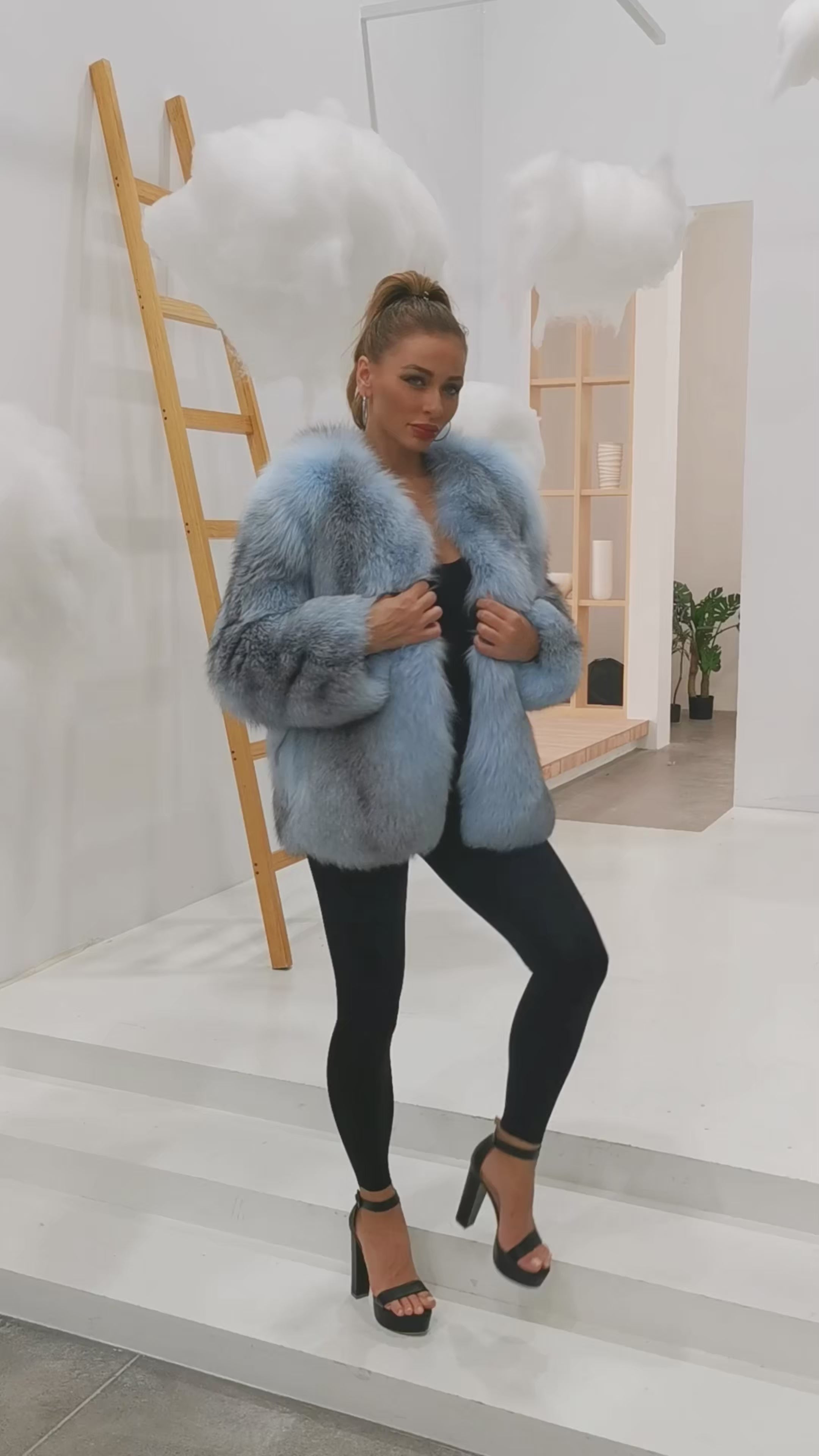 Γυναικείο παλτό Fashion Design Fox Fur Jacket Outdoor Street Casual