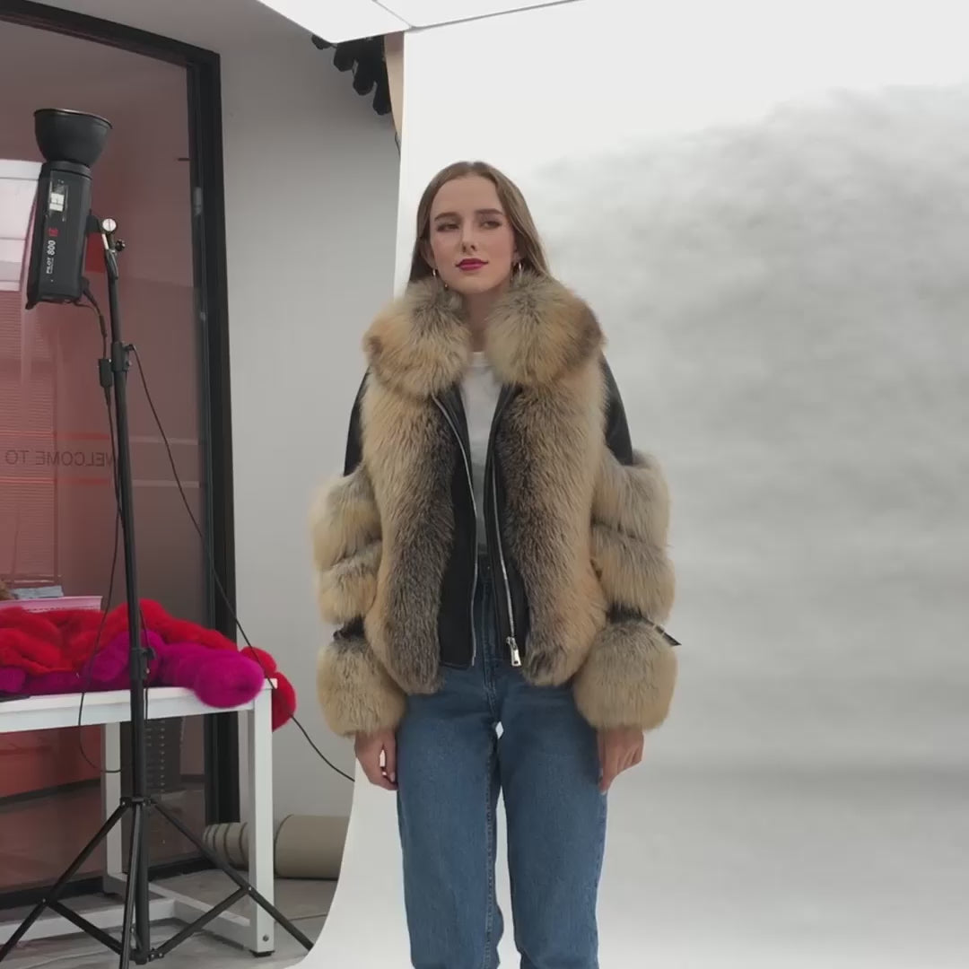 Winter Thick Warm Real Fox Fur Coat Female