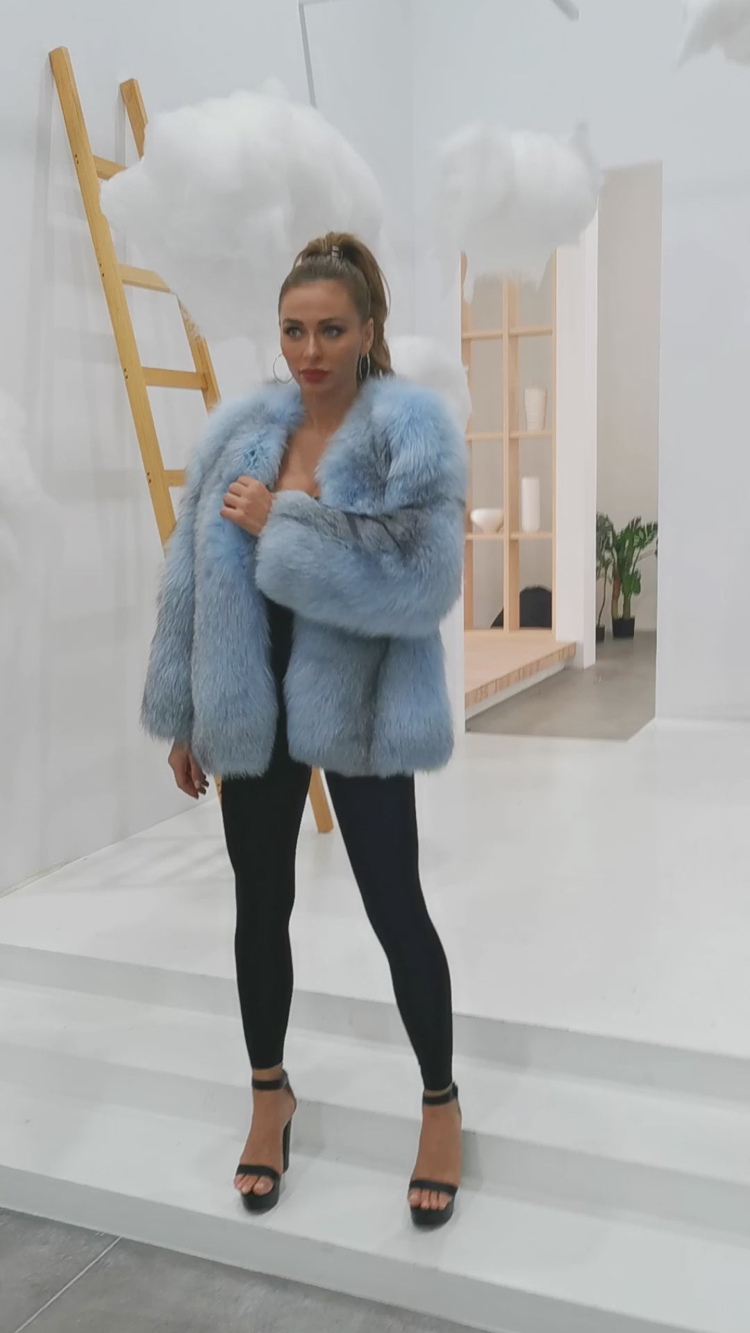 Fashion Design Fox Fur Jacket Outdoor Street Casual Women's Coat