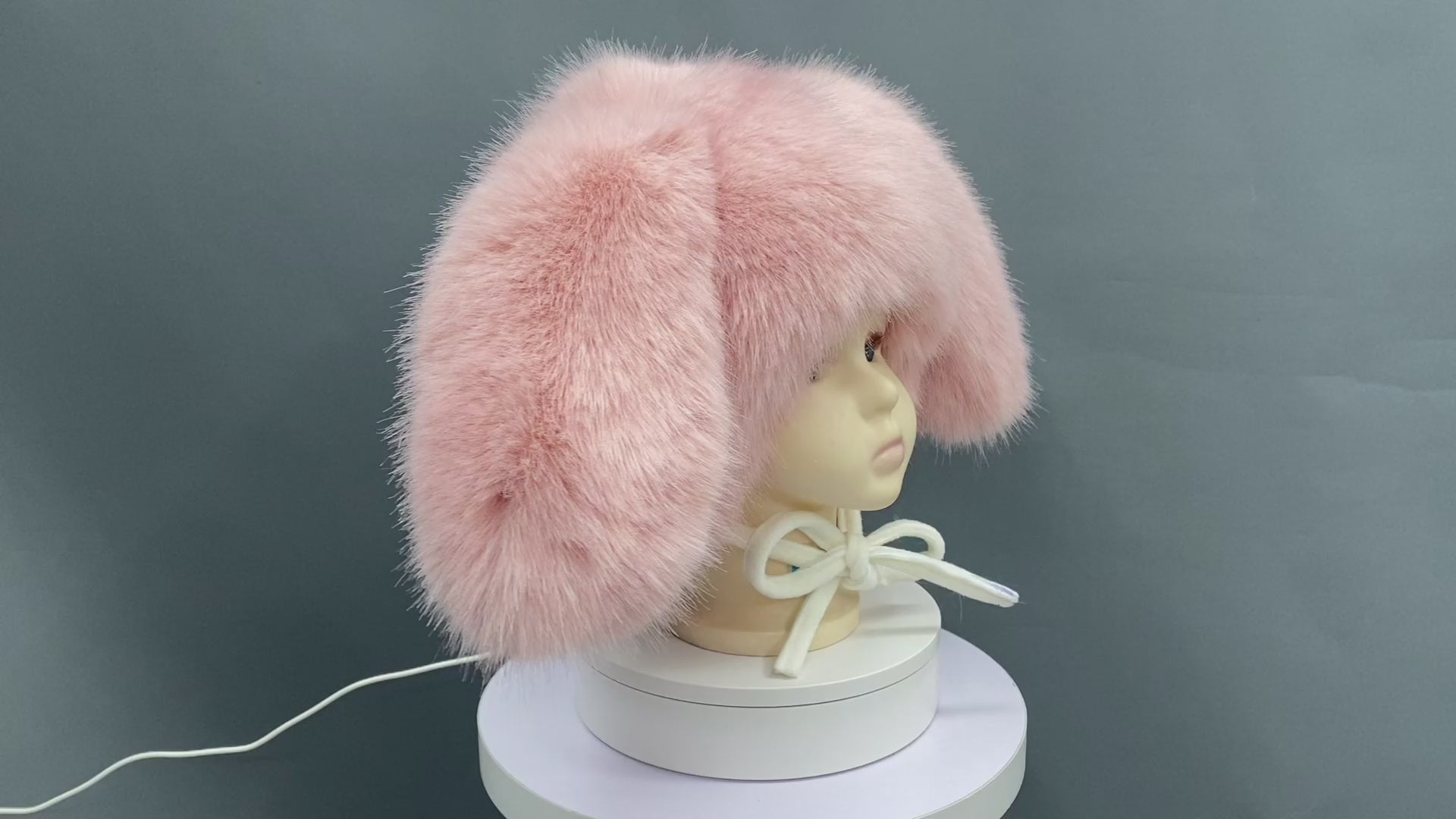 Stylish Children's Faux Fur Vertical Rabbit Ears Hat