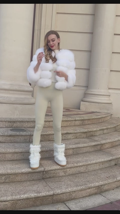 Women's Winter Five Sections Basic Fox Fur Coat