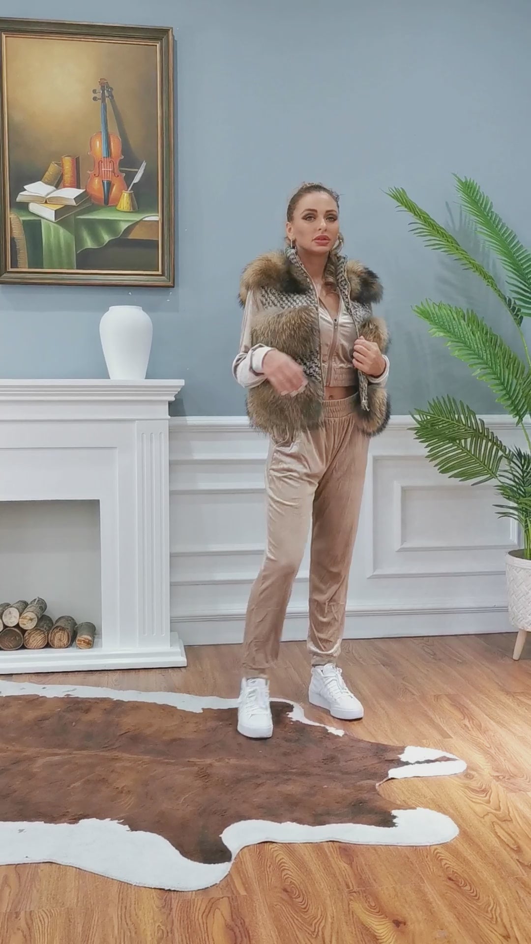 Zipped Chanel Style Raccoon Fur Vest