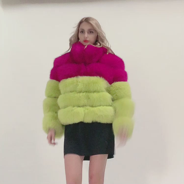 Winter Super Popular Wholesale Fluffy Fox Fur Short Women's Coat