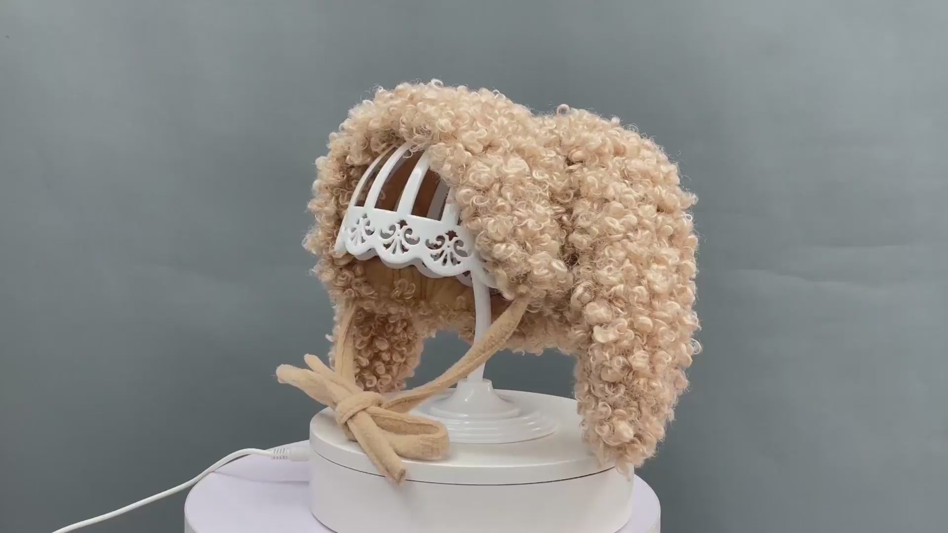 Children's Rabbit Ears Lace-Up Hat
