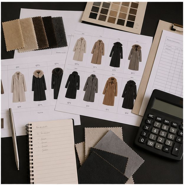 Generic style cards and fabric swatches for wholesale buying selection